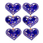 RHINESTONE DIAMANTE HEART EARRINGS BLUE - Image 3