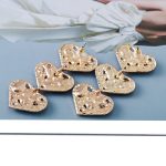 RHINESTONE DIAMANTE HEART EARRINGS GOLD - Image 4