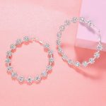 RHINESTONES HOOP EARRINGS SILVER - Image 2