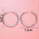 RHINESTONES HOOP EARRINGS SILVER - Image 3
