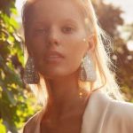 DIAMANTE DANGLING EARRINGS SILVER