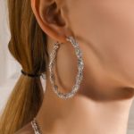 BRAIDED HOOP EARRINGS SILVER