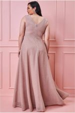 PLUS SIZE CROSS OVER SLEEVELESS LUREX MAXI DRESS - Image 2