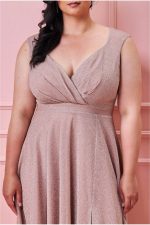PLUS SIZE CROSS OVER SLEEVELESS LUREX MAXI DRESS - Image 3