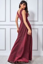 CROSS OVER SLEEVELESS MAXI DRESS WITH SPLIT WINE - Image 2