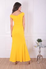 PLEATED WRAP HEM FRILL MAXI DRESS YELLOW - Image 5