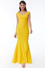 PLEATED WRAP HEM FRILL MAXI DRESS YELLOW - Image 6