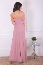 CHIFFON COWL NECK MAXI DRESS ROSE - Image 4