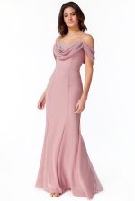 CHIFFON COWL NECK MAXI DRESS ROSE - Image 5