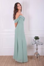 CHIFFON COWL NECK MAXI DRESS SAGE GREEN - Image 3