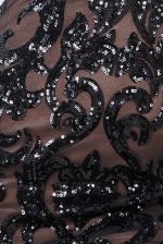 SEQUIN  MESH MIDI DRESS BLACK - Image 4