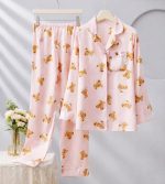 SATIN TEDDY PYJAMAS PINK