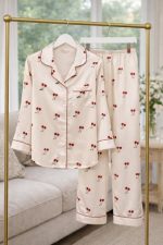 SATIN CHERIES PYJAMAS BEIGE