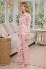 SATIN CHERIES PYJAMAS PINK - Image 2