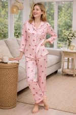 SATIN CHERIES PYJAMAS PINK - Image 3