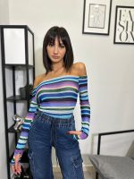 OFF SHOULDERS TOP BLUE - Image 4