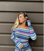 OFF SHOULDERS TOP BLUE - Image 7