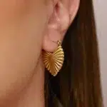 HEART SHAPE EARRINGS GOLD - Image 2