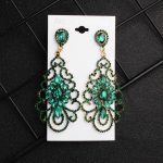 GLASS CRYSTAL EARRINGS GREEN