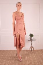 JOJO DRESS WITH SLIT DUSTY PINK