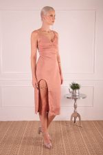JOJO DRESS WITH SLIT DUSTY PINK - Image 3