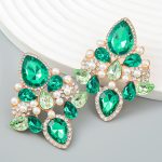 GLASS CRYSTAL EARRINGS GREEN