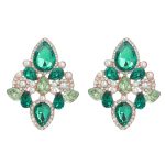 GLASS CRYSTAL EARRINGS GREEN - Image 2