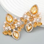 GLASS CRYSTAL EARRINGS YELLOW