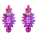 CRYSTAL GLASS EARRINGS FUSCIA