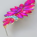 CRYSTAL GLASS EARRINGS FUSCIA - Image 3