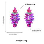 CRYSTAL GLASS EARRINGS FUSCIA - Image 4