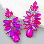 CRYSTAL GLASS EARRINGS FUSCIA - Image 5