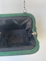 FULLY STRASS CLUTCH BAG GREEN - Image 4