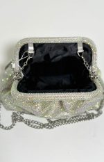 FULLY STRASS CLUTCH BAG SILVER - Image 3