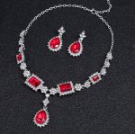 NECKLACE EARRINGS SET RED