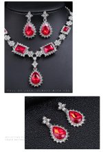 NECKLACE EARRINGS SET RED - Image 4