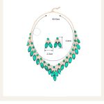 NECKLACE EARRINGS SET GREEN - Image 2