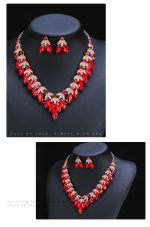 NECKLACE EARRINGS SET RED