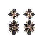 GLASS CRYSTAL EARRINGS BLACK