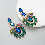 GLASS CRYSTAL EARRINGS GREEN