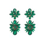 GLASS CRYSTAL EARRINGS GREEN