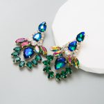 GLASS CRYSTAL EARRINGS GREEN - Image 2