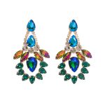 GLASS CRYSTAL EARRINGS GREEN - Image 5