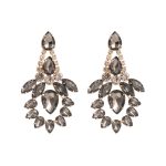 GLASS CRYSTAL EARRINGS GREY
