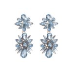 GLASS CRYSTAL EARRINGS LIGHT BLUE