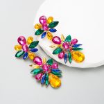 GLASS CRYSTAL EARRINGS MULTI