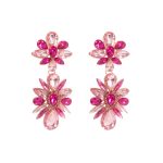 GLASS CRYSTAL EARRINGS PINK