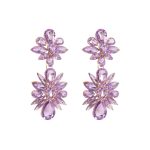 GLASS CRYSTAL EARRINGS PURPLE