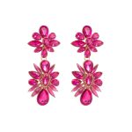 GLASS CRYSTAL EARRINGS ROSE