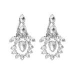 GLASS CRYSTAL EARRINGS SILVER